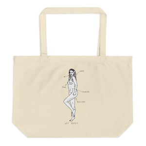 " My Body " Large organic tote bag