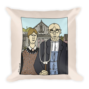 " Grant Wood "  Square Pillow