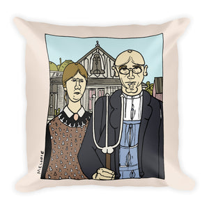 " Grant Wood "  Square Pillow